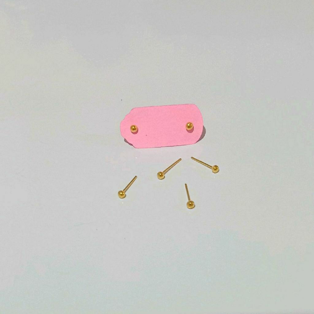 ANTING TINDIK BAYI NEWBORN & HIDUNG PENTOL ( EMAS MUDA 6K )
