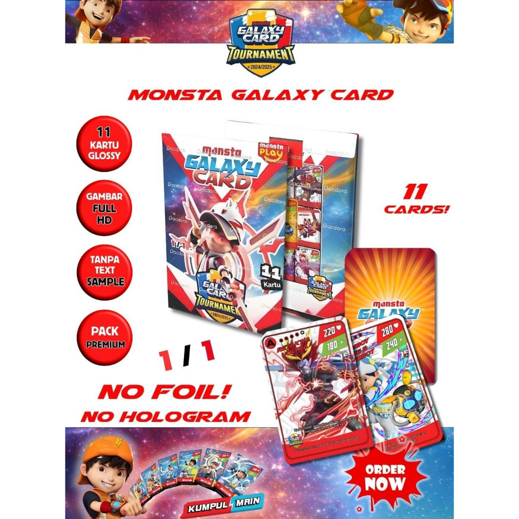 Kartu BoBoiBoy Pek Tournament isi 11 card