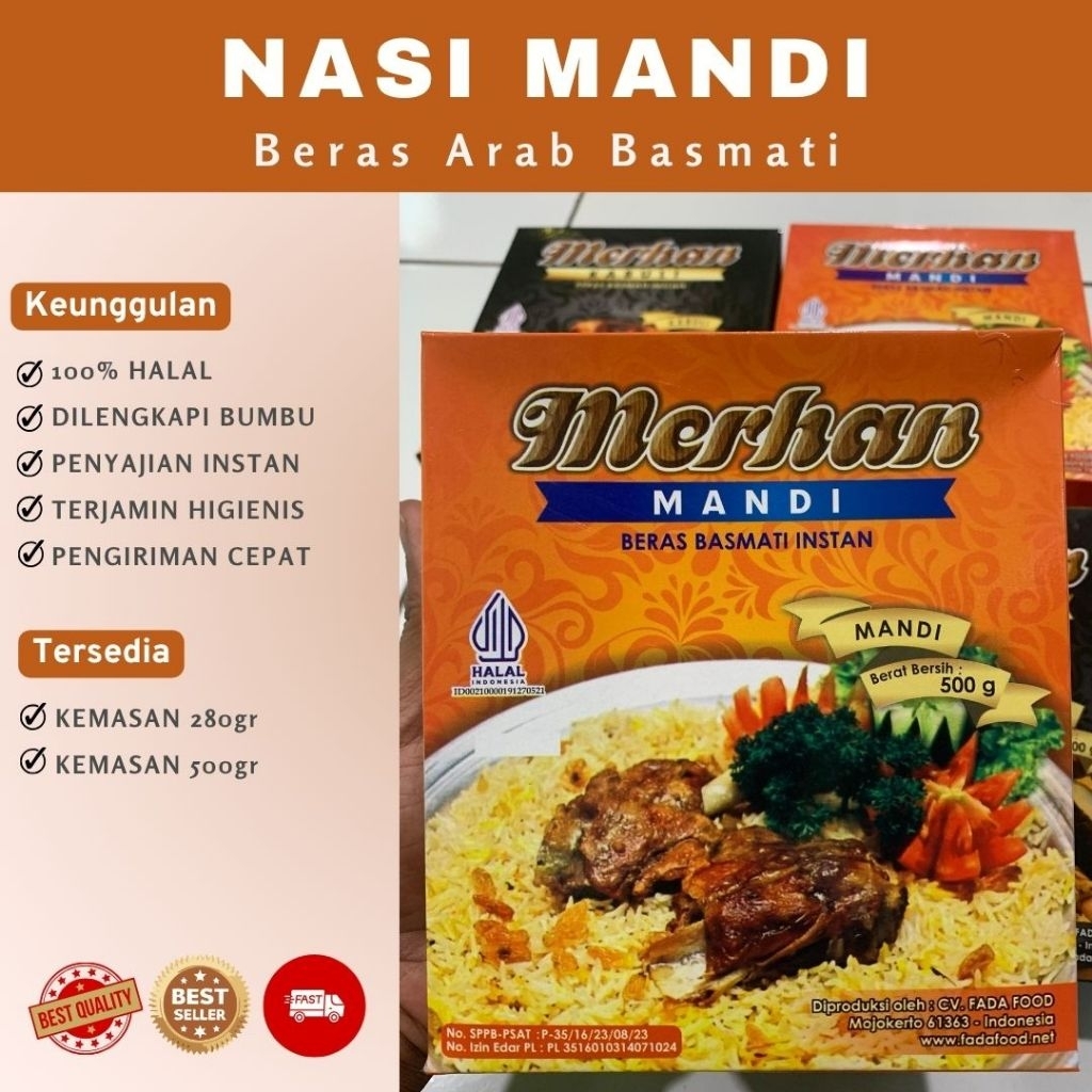 Nasi Mandi - Beras Basmati Instan + Bumbu Mandi - Instan Praktis - Netto 500gr