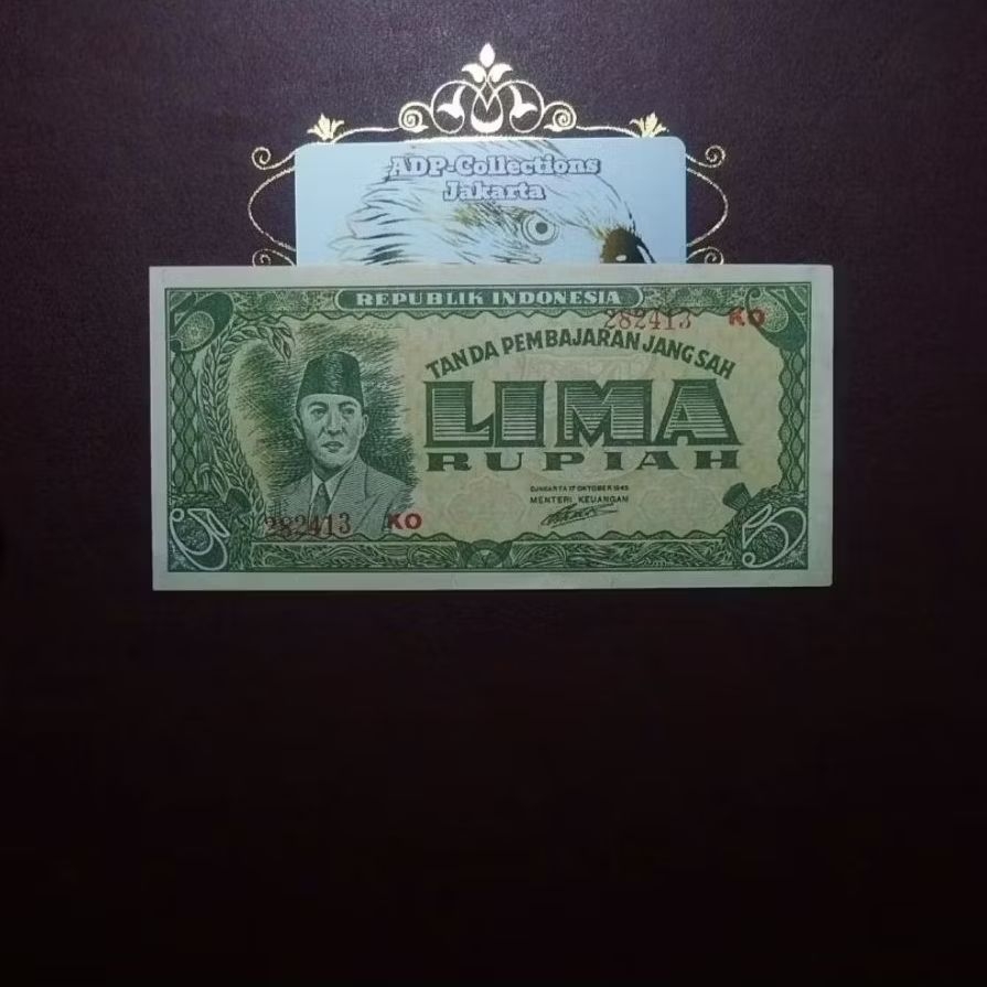 Uang Kuno 5 Rupiah ORI 1945