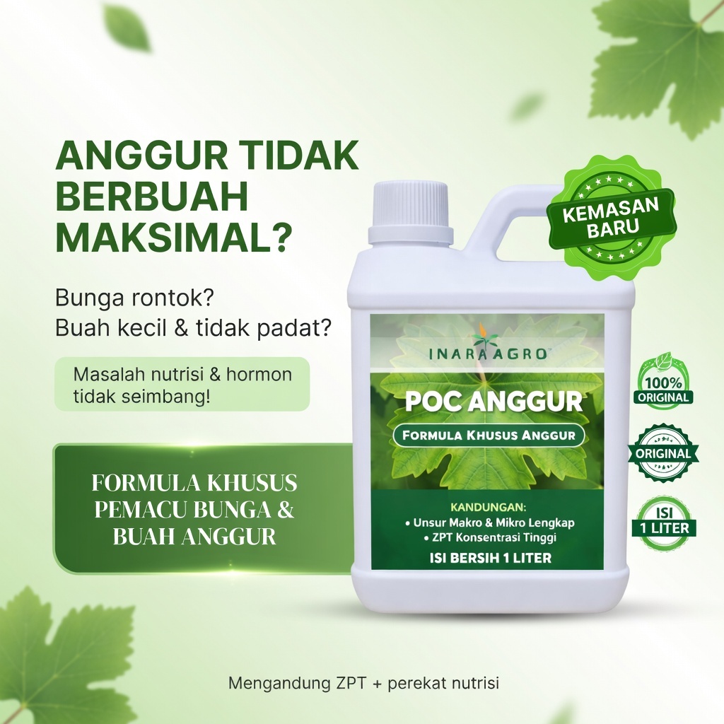 PUPUK ANGGUR CAIR Pemacu Bunga Buah Pelebat Buah Booster Pupuk Organik Cair Tanaman 1L
