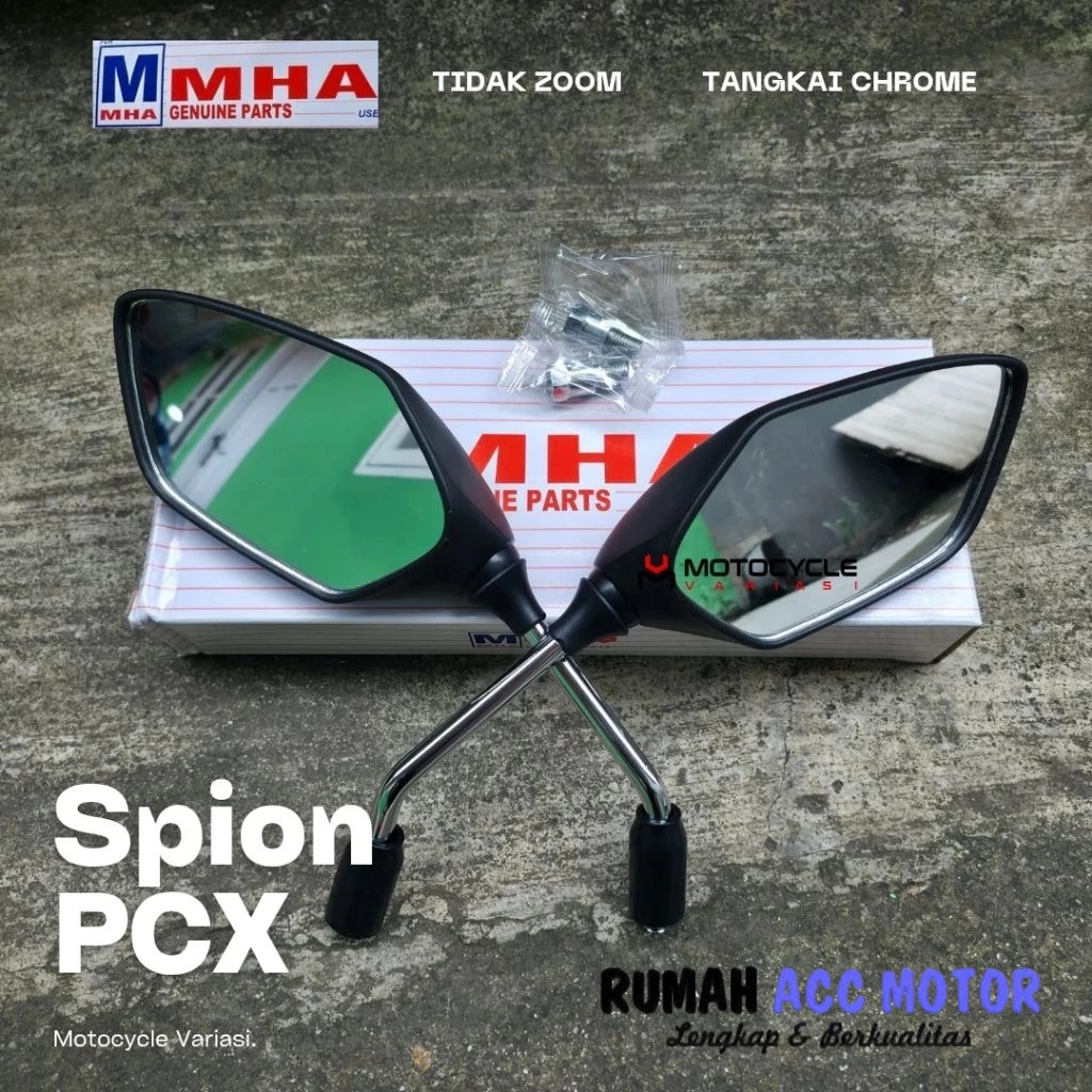 Spion Model Pcx Tangkai Chrome Vario Beat Bisa Semua Honda & Yamaha Bisa Universal
