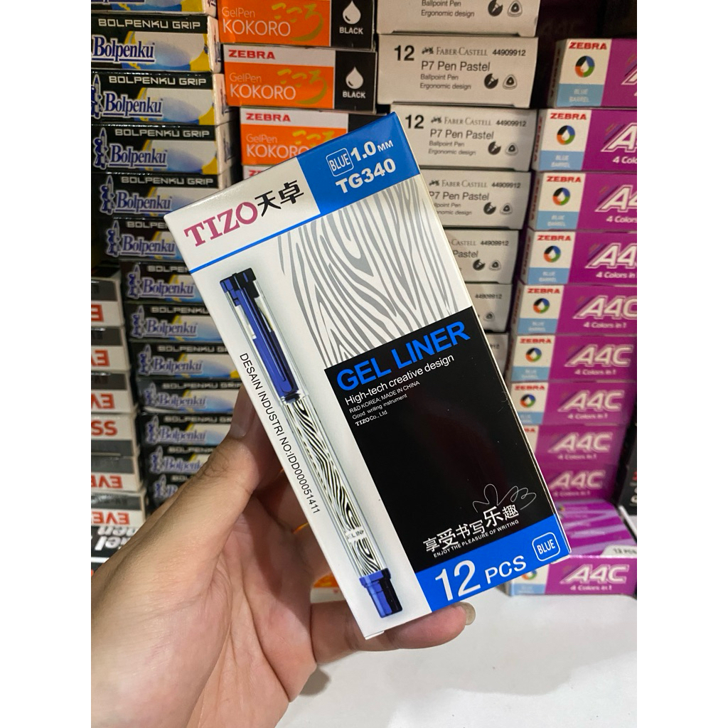 [Lusinan] Gelpen Tizo TG-340 Hitam Biru