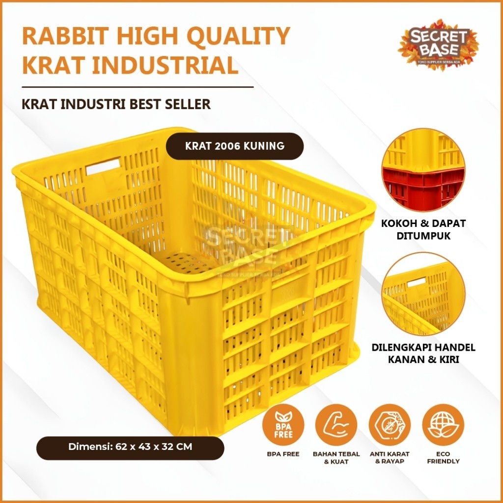 RABBIT HIGH QUALITY KRAT INDUSTRIAL 2006 - Keranjang Serbaguna / Krat Industri Tebal