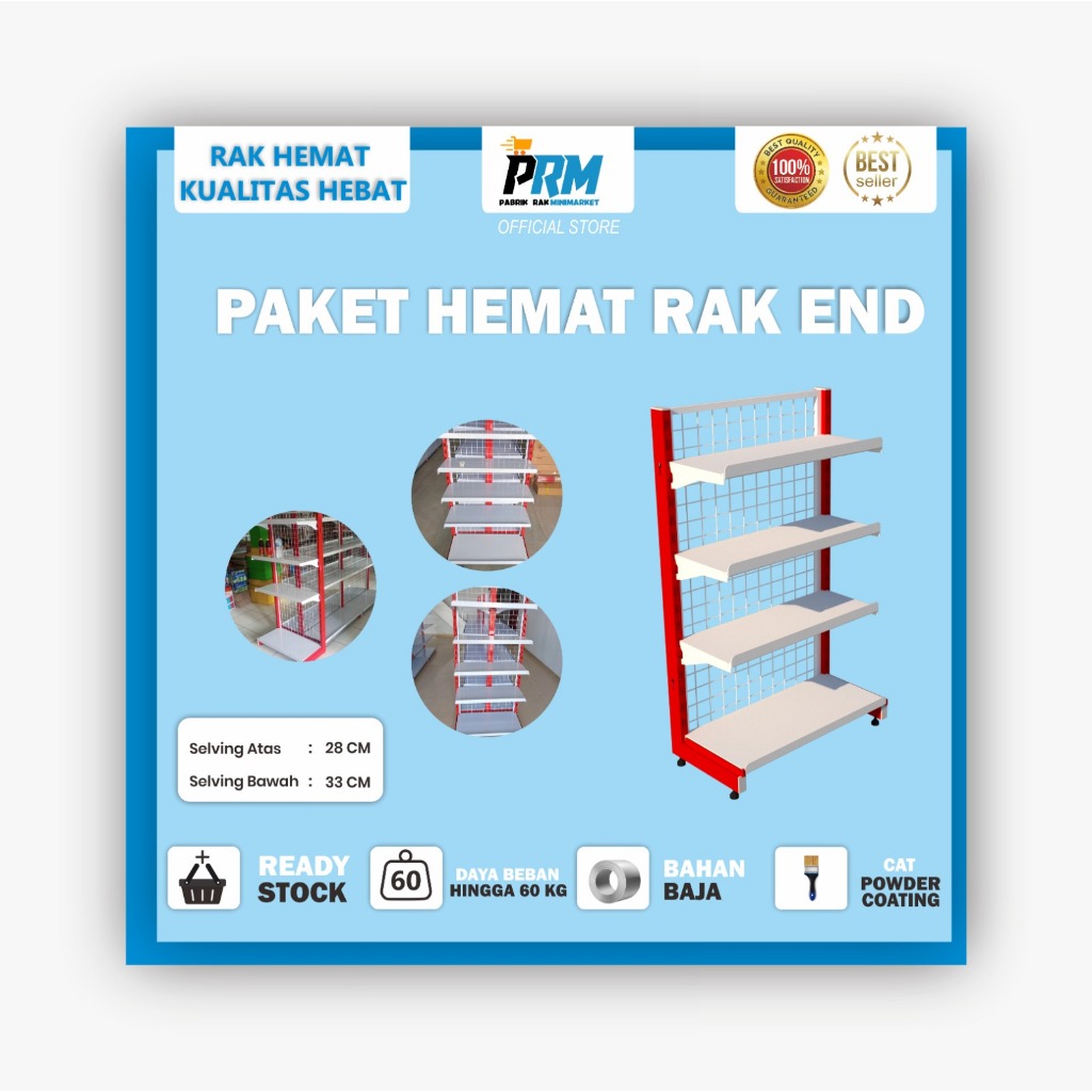 Rak Gondola Minimarket End / Penutup untuk Toko / Minimarket Termurah