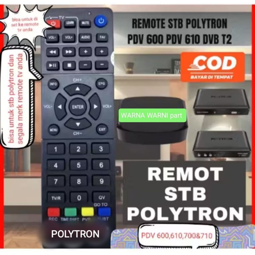 Remote stb polytron cocoknuntuk type PDV 600 T2,PDV 610 T2 dll