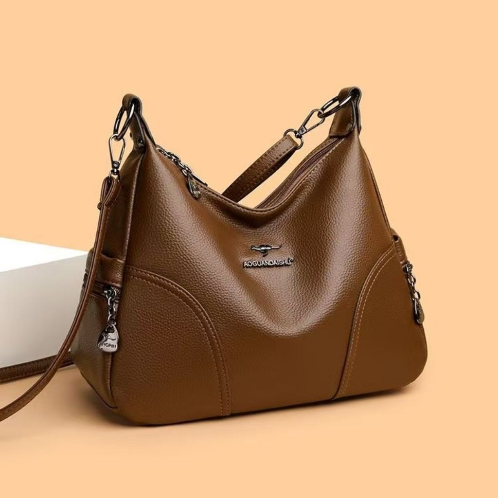 Z11089 TAS WANITA POLOS TAS SELEMPANG TAS ELEGAN HITAM