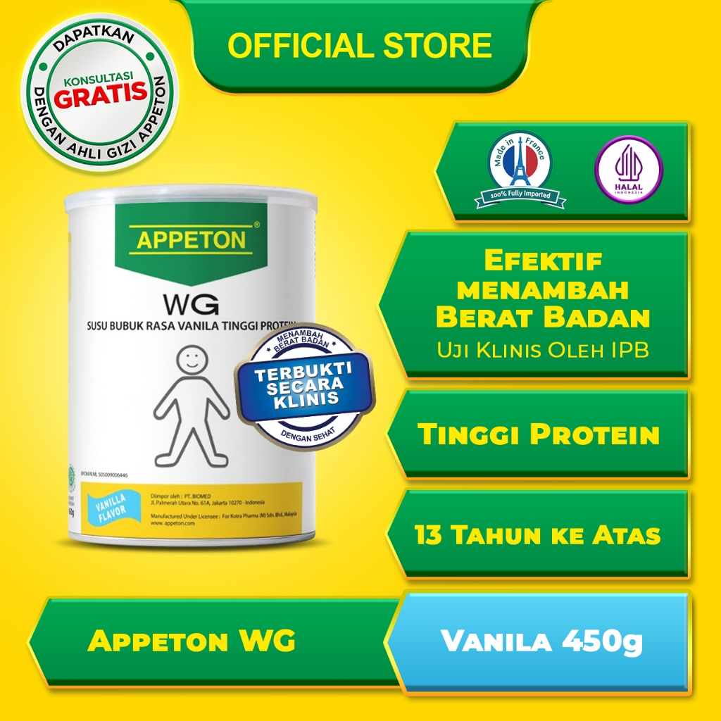 Appeton Weight Gain Dewasa 450gr Vanilla