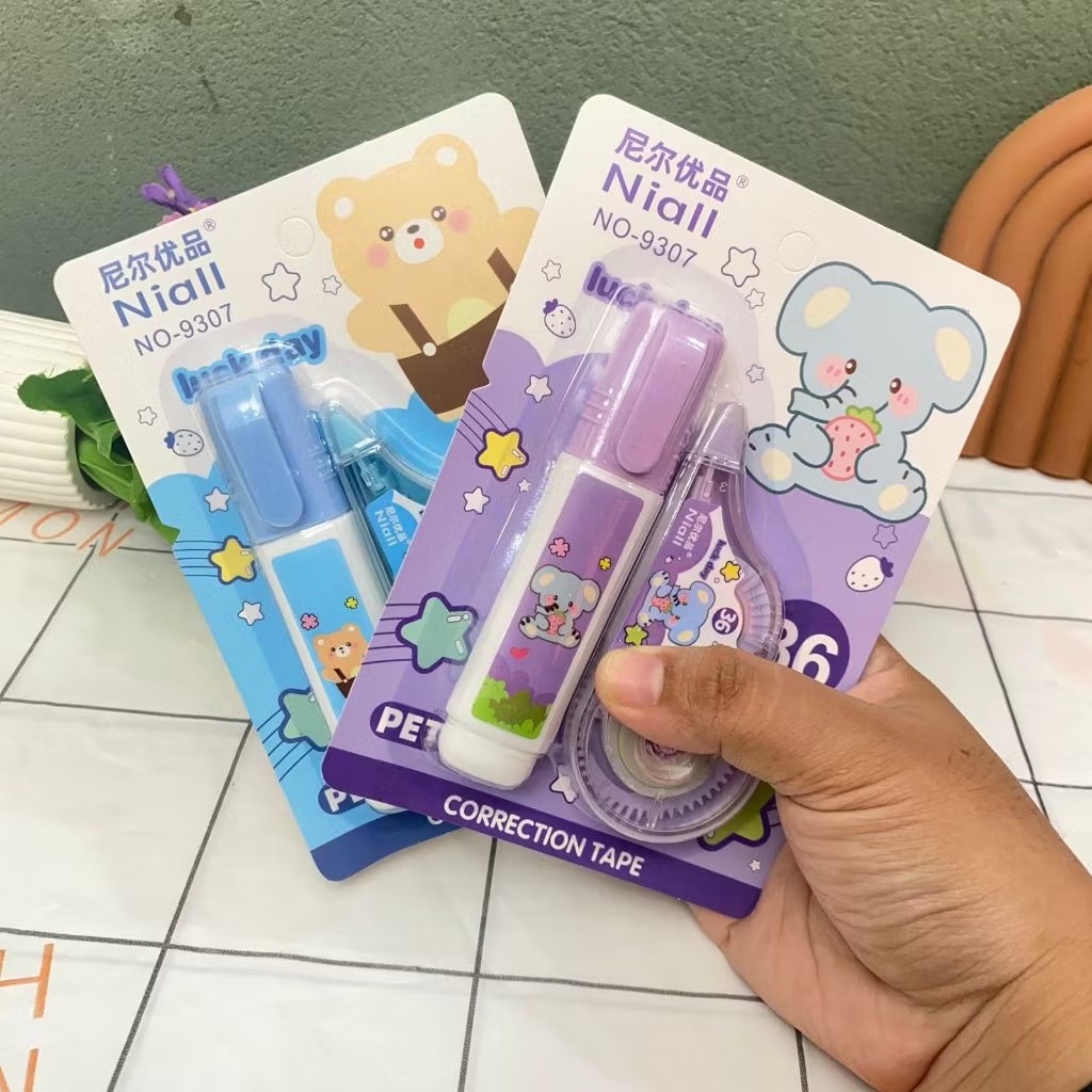 1 PACK ISI 2 PCS TIP EX PITA KERTAS DAN TIP EX CAIR / CORRECTION TAPE IMUT LUCU 2 IN 1