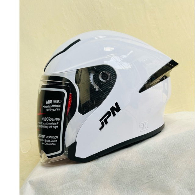 HELM HALFACE JPN KYO-9 WARNA PUTIH GLOSY ORIGINAL