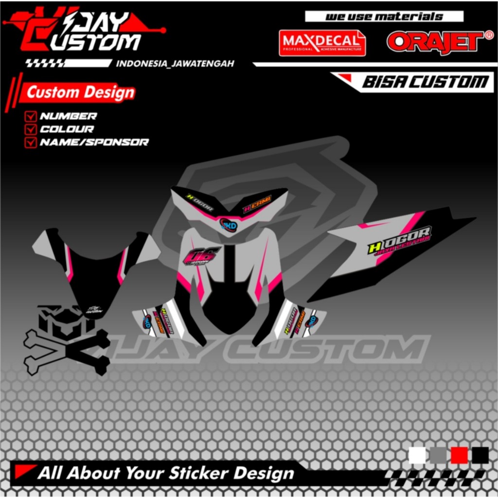 Decal Striping Stiker Full Bodiy Beat Karbu Old  Road Race Racing Custom Riquest Nama Nomor Sponsor 
