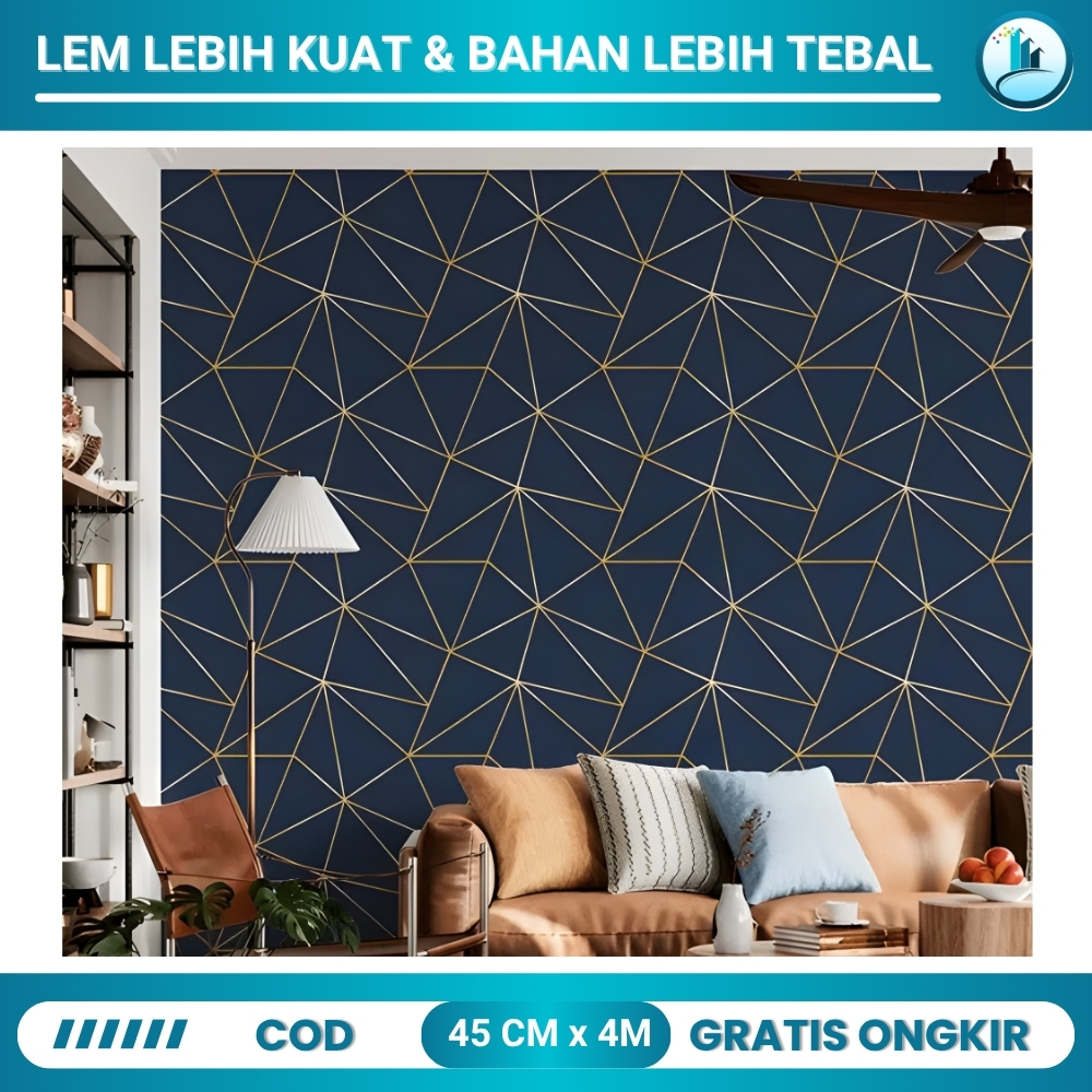 [Bisa COD] Wallpaper Dinding Ruang Tamu Minimalis Wallpaper Dinding Keramik Wallpaper Motif Keramik