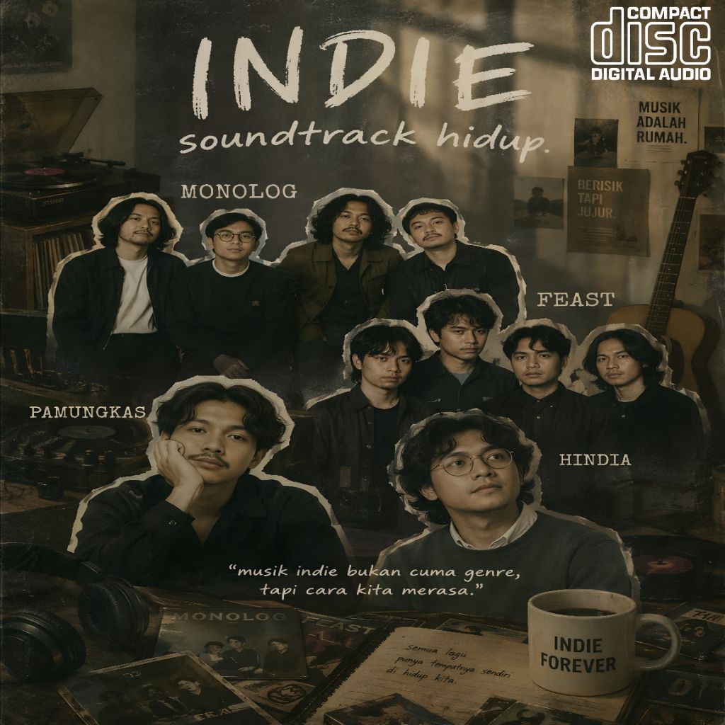 KASET CD LAGU INDIE FEAST MONOLOG HINDIA PAMUNGKAS FULL ALBUM - KASET LAGU HINDIA FULL ALBUM - KASET