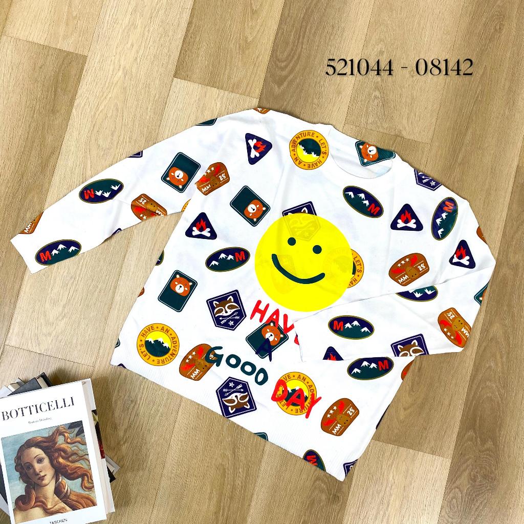 521044 - 08142 SWEATER RAJUT PUTIH LOSS SMILE EMOTION HAVE A GOOD PRINT ATASAN SWEATER RAJUT WANITA 
