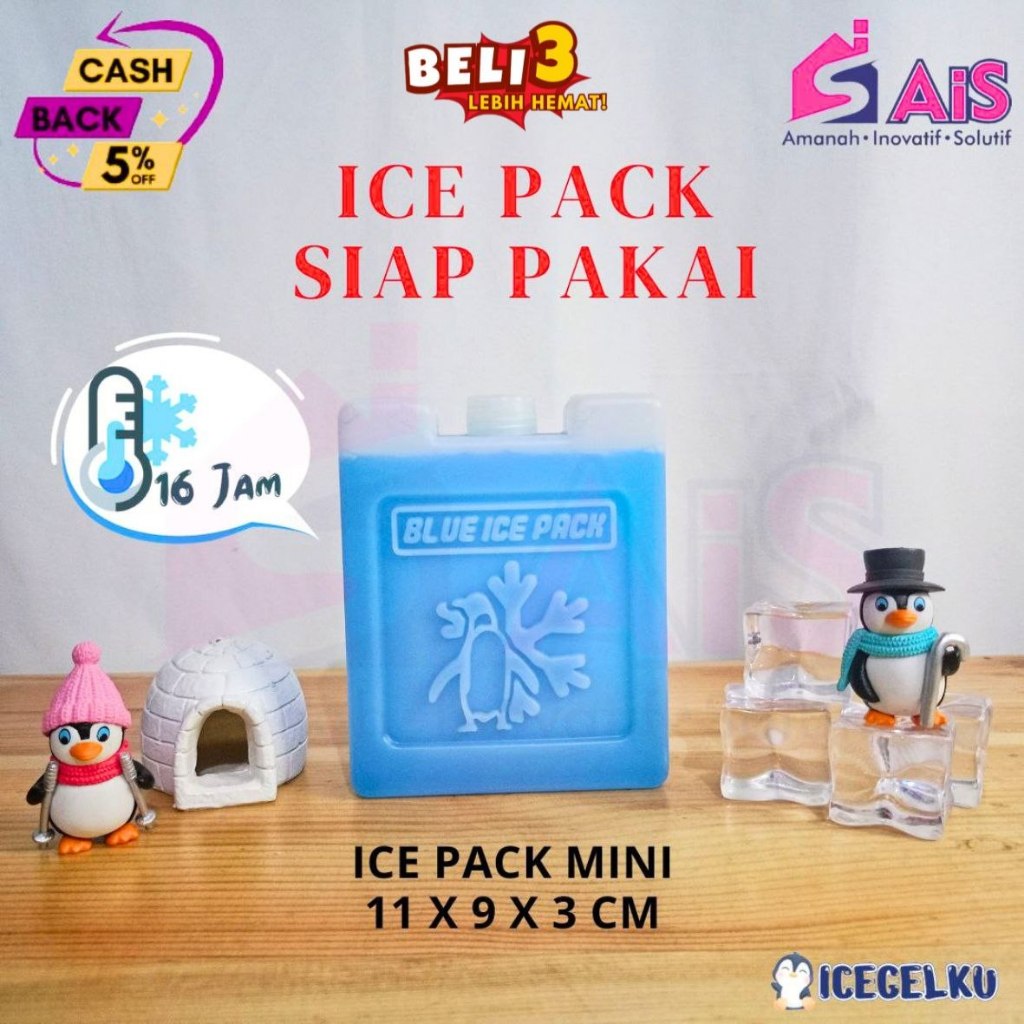 ICEGELKU ICE PACK MINI 11x9cm  ICE PACK SIAP PAKAI ICE GEL PACK KOTAK BLUE PACK ICEPACK COOLER BOX I