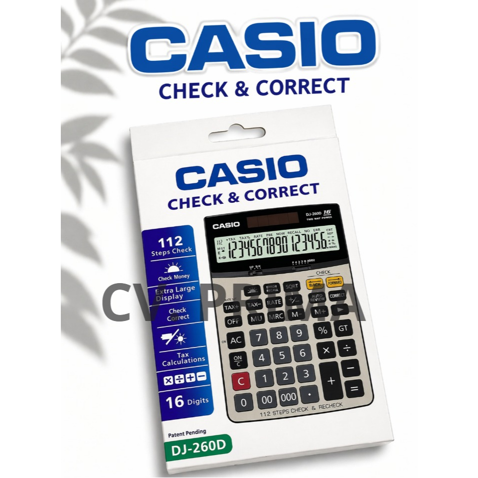 Kalkulator Casio DJ-260D Original 12 Digit – Besar & Nyaman Dipakai