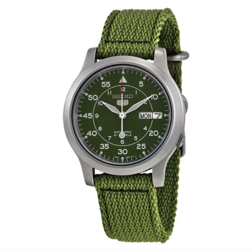 Jam Tangan Pria Seiko 5 SNK805K2 Automatic Green Dial Green Nylon Strap SNK805
