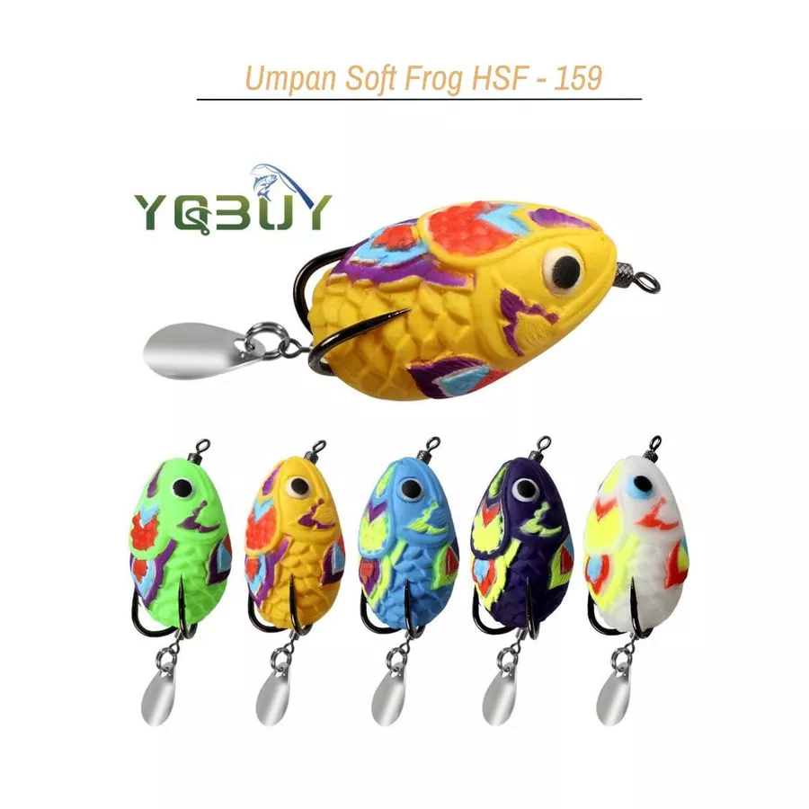 Umpan Kodok Mainan HSF - 159, Umpan Soft Frog Thailand With Blade, Umpan Ikan Gabus/Toman 4.5cm/11gr