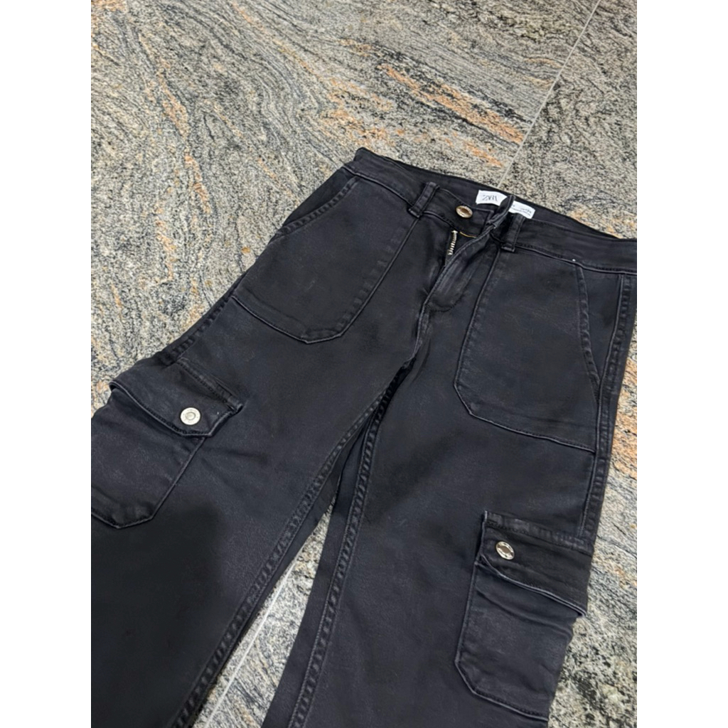 Zara Kids black cargo jeans