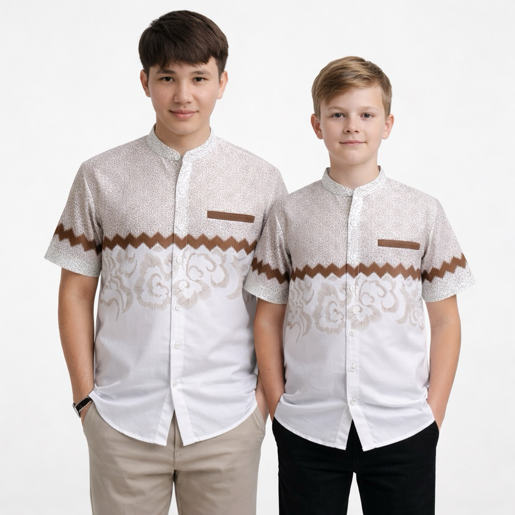 Baju Koko kameja Anak Laki-Laki santai Modern usia 1-9Tahun Baju Muslim Anak Tangan Pendek Printing 