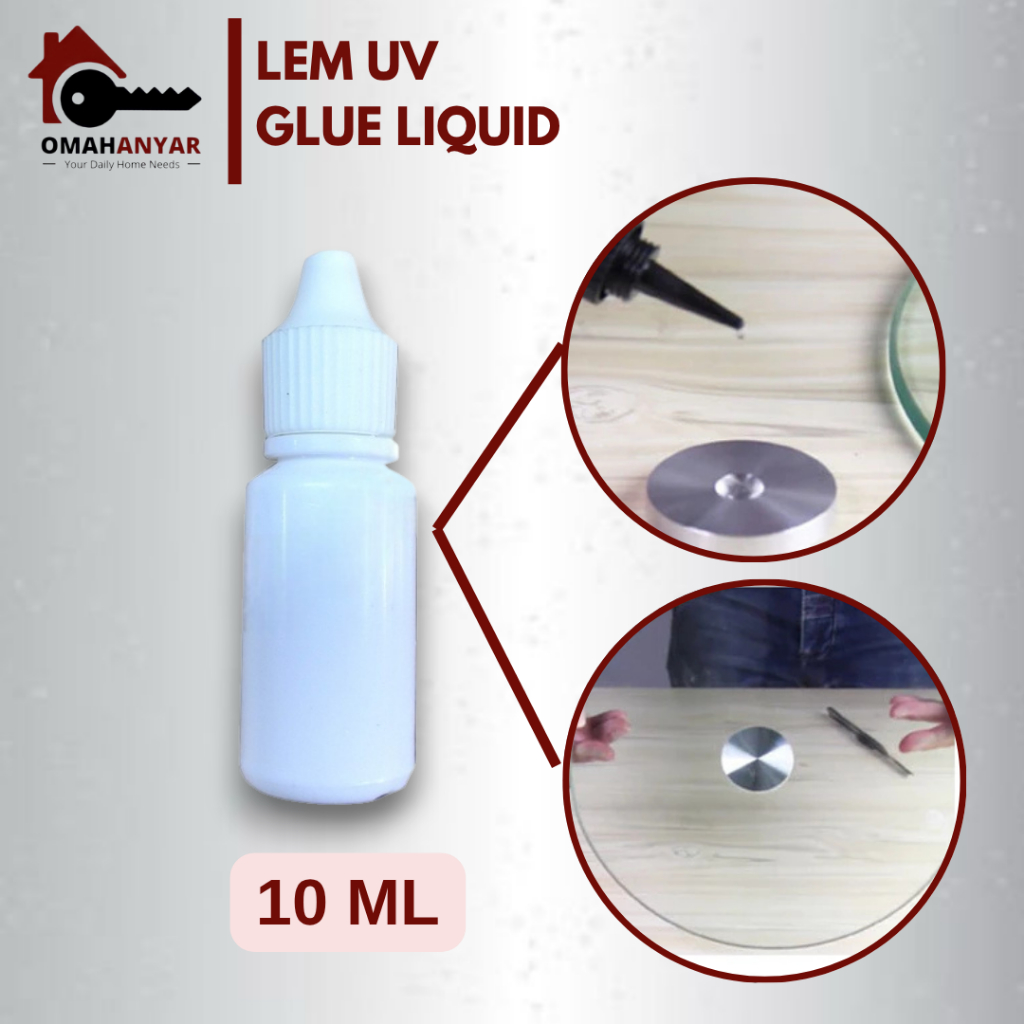 Lem UV Kaca 10ml Glue Liquid Perekat Kaca Meja Tatakan Laser Kuat dan Transparan