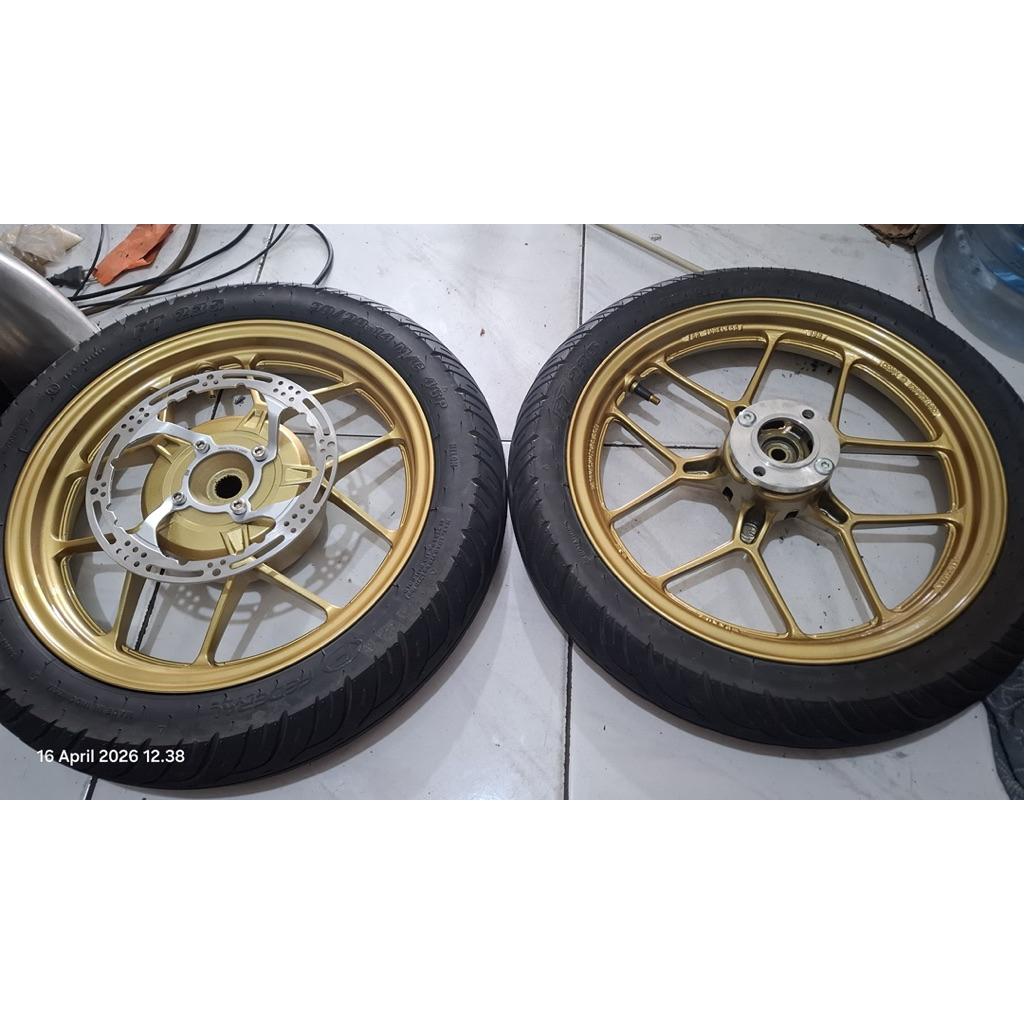 velg vario led old pnp pcx 160 berbalut federal warna gold repaint