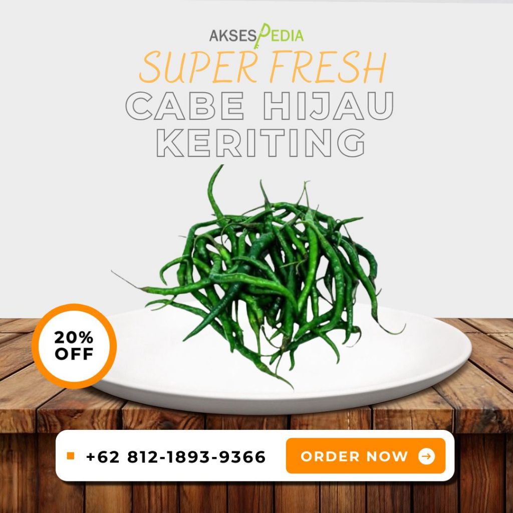 Cabe Cabai Hijau Keriting 1kg Segar Fresh. PENGIRIMAN H+1