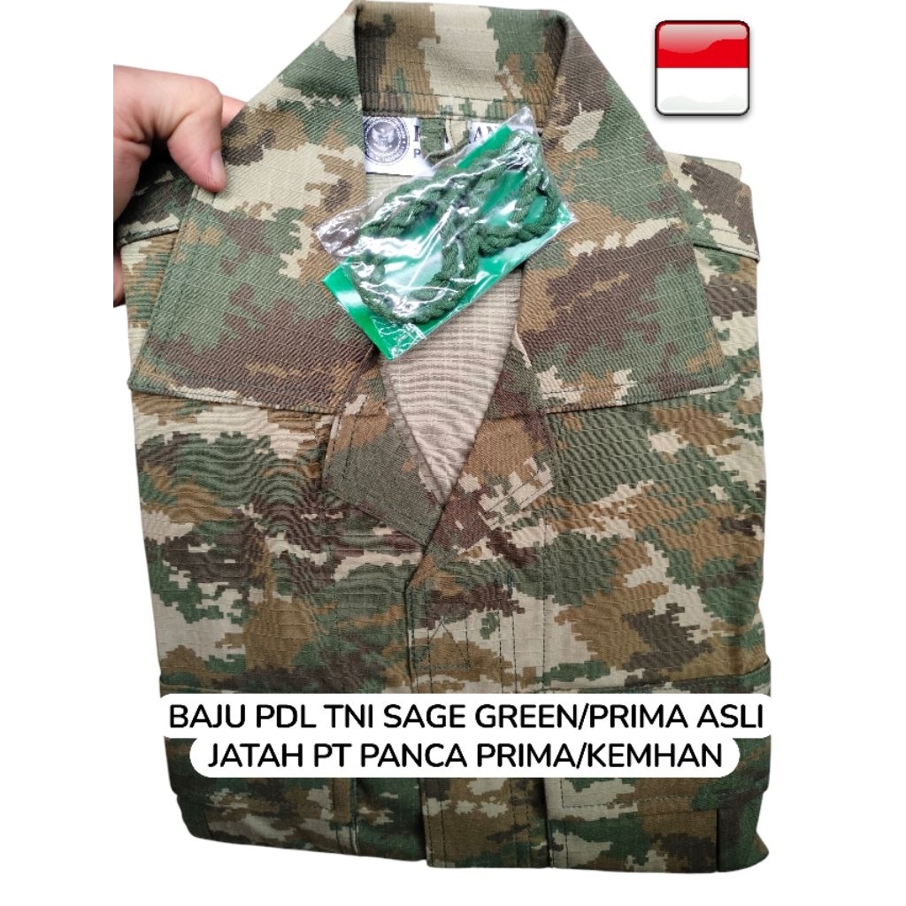 BAJU PDL TNI SAGE GREEN JATAH KEMHAN TERBARU/BAJU PDL TNI PRIMA JATAH