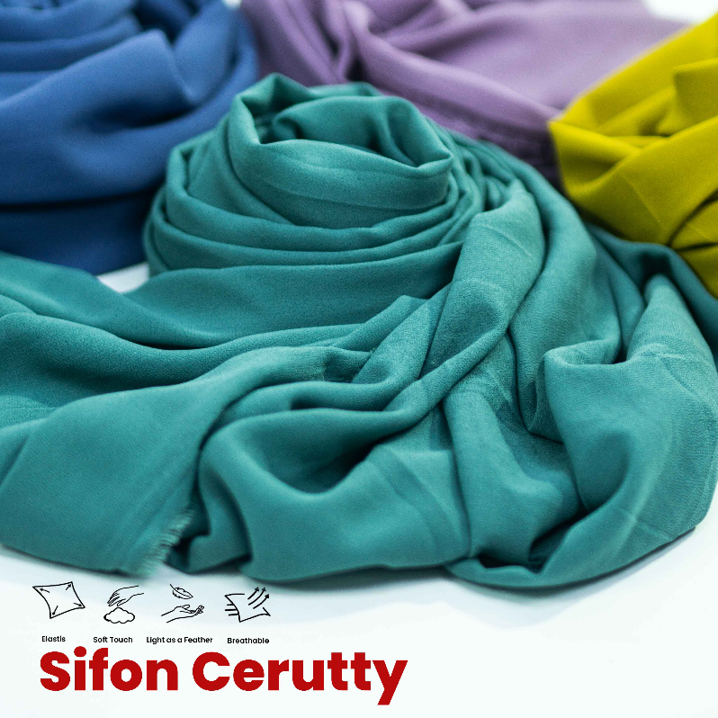 KAIN SIFON CERUTI/BABY DOLL, POLOS WARNA, HARGA PER 0,5M