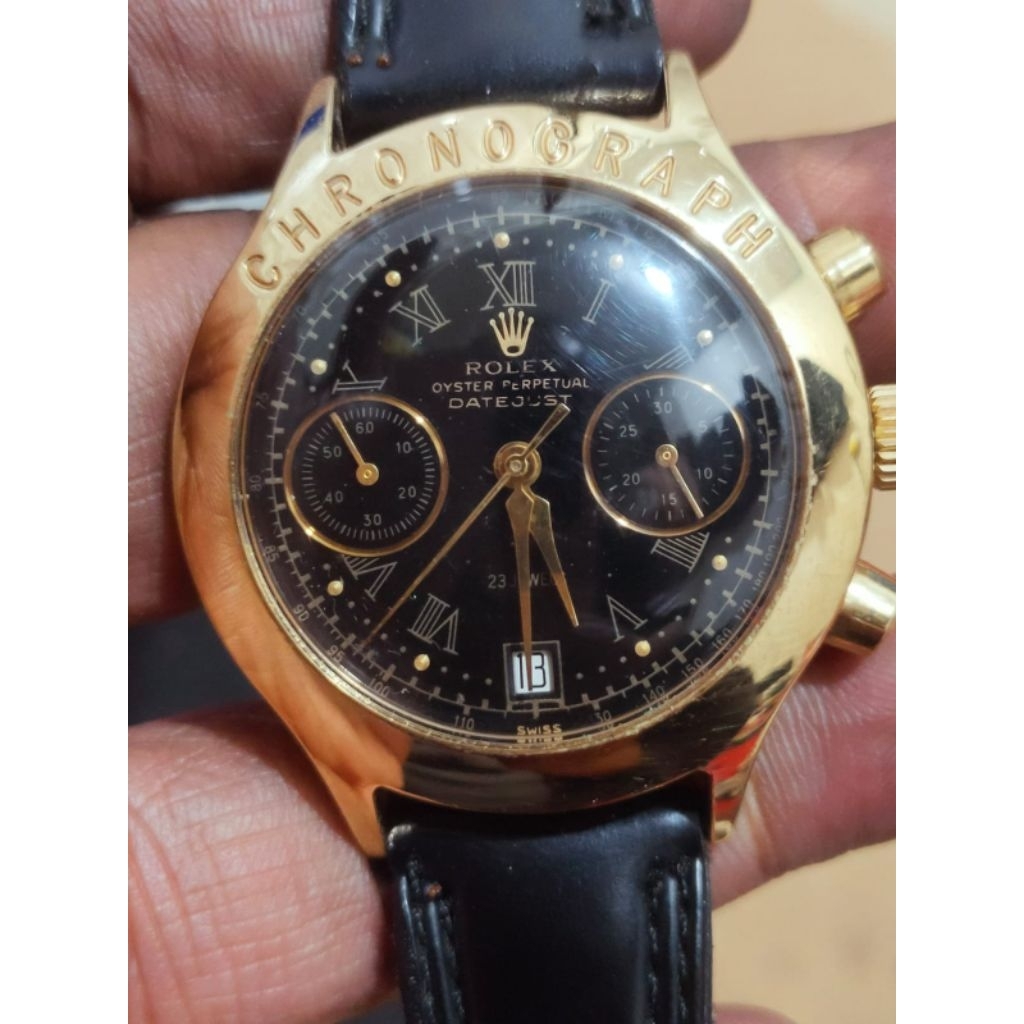 Jam tangan Vintage gold plate manual winding movement crono stopwath antik