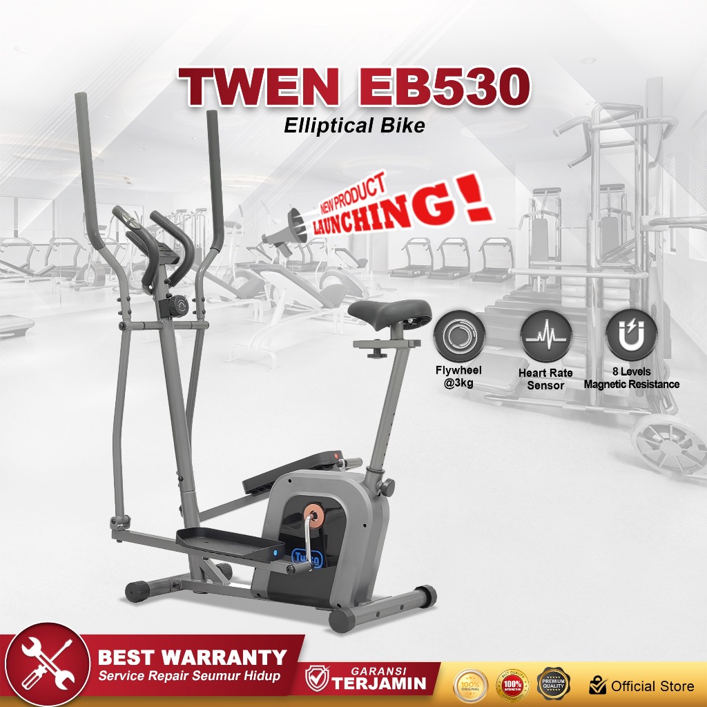TWEN EB530 Alat Fitness Elliptical Crosstrainer Magnetic Elliptical Bike