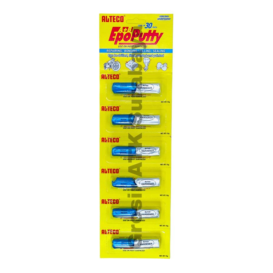( DAPAT 1 SET ) LEM EPO PUTTY KECIL 15 GRAM 15G / Lem Porting Epoxy Waterproof Tahan Panas Lem Kapal
