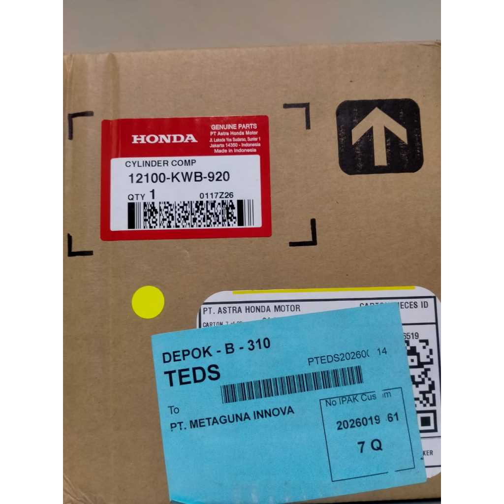 BLOK SEHER BLADE 110 REVO 110 KARBU Cylinder Comp Honda Blade 110 / Revo 110 Karbu 1200KWB920 ORI HO