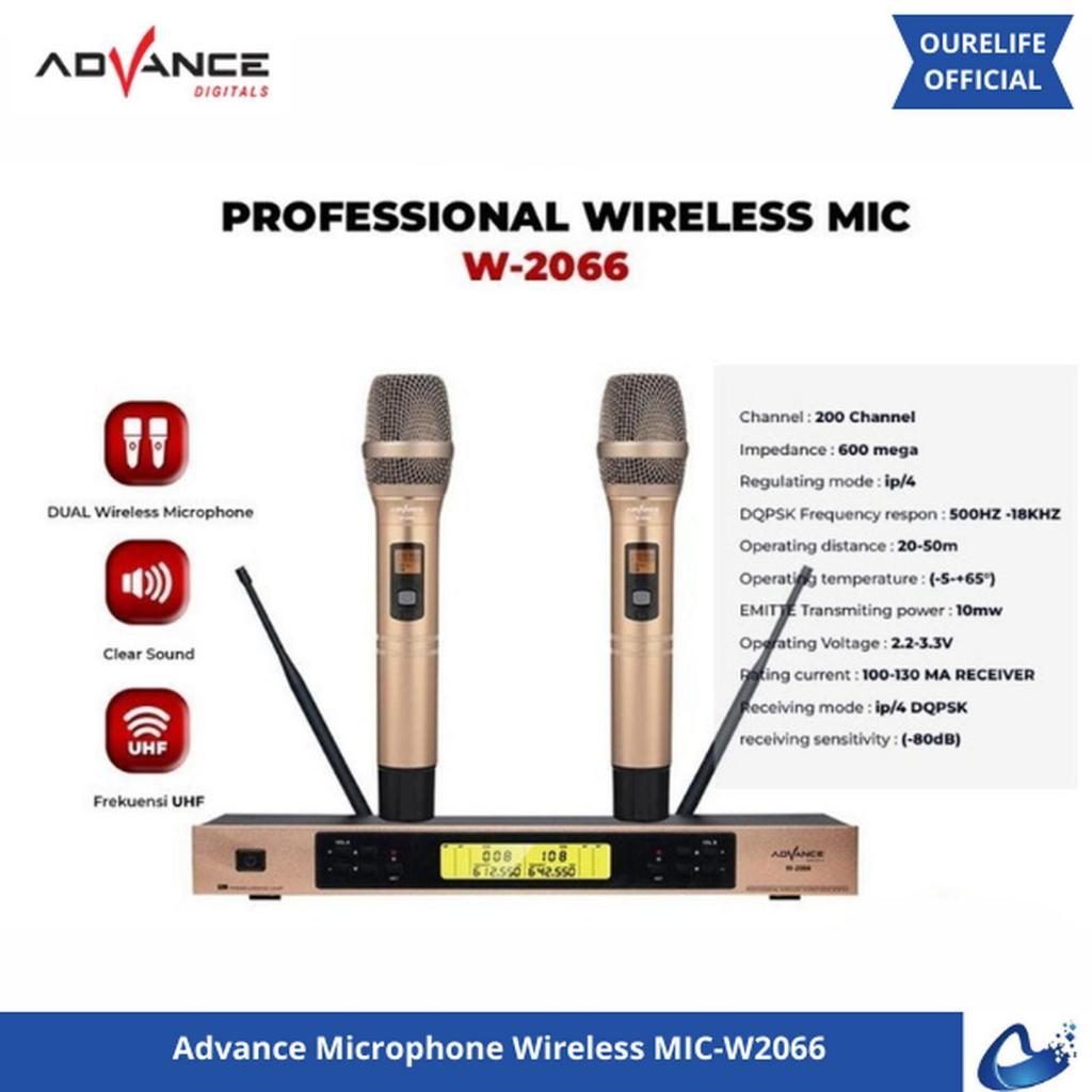ADVANCE W2066 Profesional Microphone Wireless