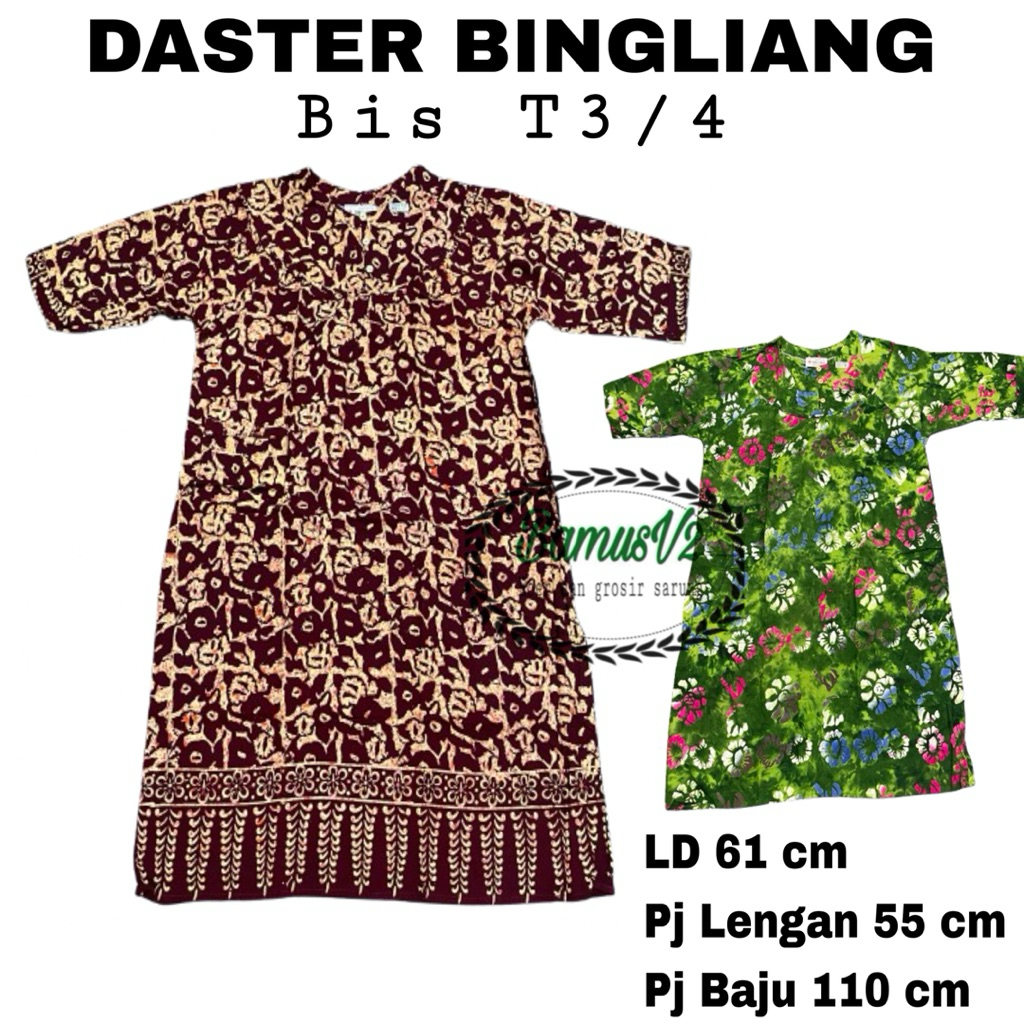 Daster Bingliang Bis tangan 3/4 Jumbo