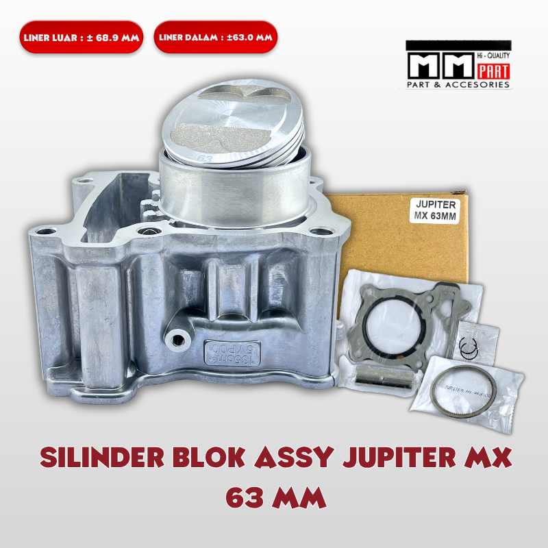 SILINDER BLOK ASSY JUPITER MX 63 MM - CYLINDER BLOCK SEHER BORING BORE UP SET JUPITER MX 63 MM
