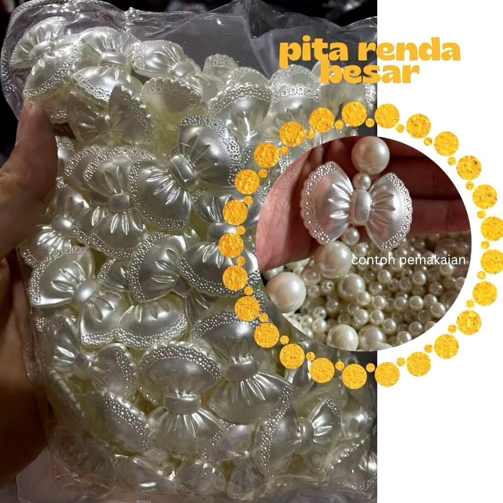 Manik Mutiara Pearl Pita Renda Jumbo (10gram)