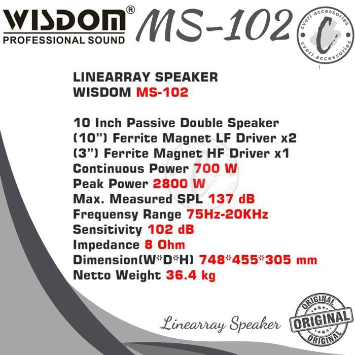 (JUAL 1 BUAH) Wisdom MS-102 / MS102 Speaker 10″ Speaker Line Array Pasif Original