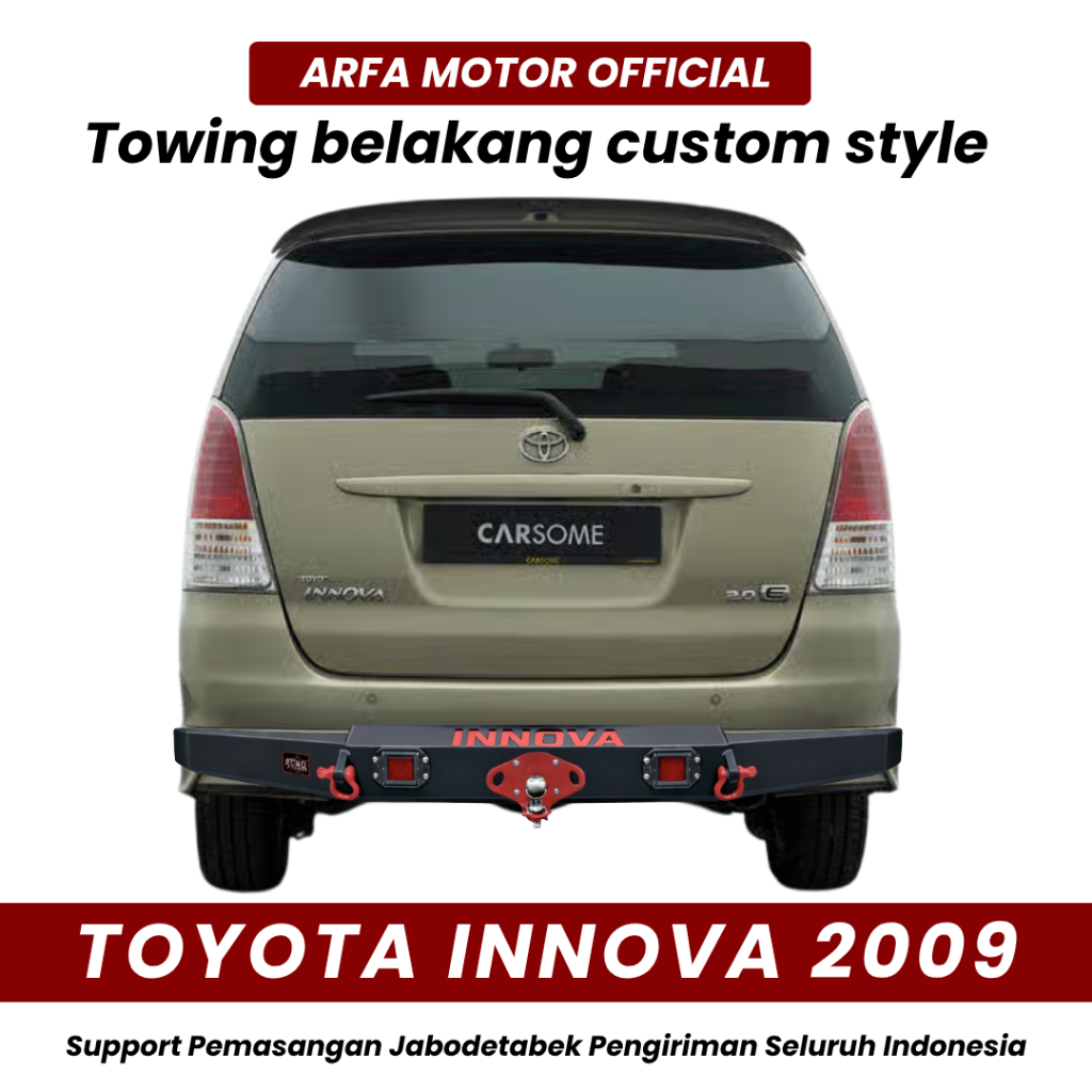 TOWING BELAKANG INNOVA 2009 CUSTOM TANDUK PENGAMAN PELINDUNG BEMPER ANTI KARAT