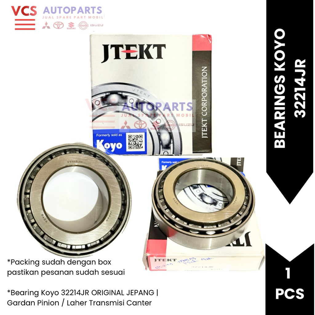 Bearing Koyo 32214JR ORIGINAL JEPANG |  Gardan Pinion / Laher Transmisi Canter