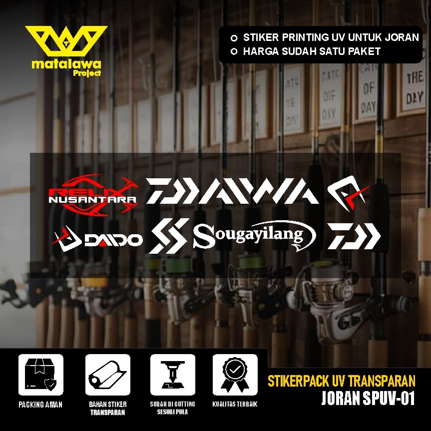 Stiker Uv Transparan Joran Relix Nusantara Shimano Daiwa Sticker Brand Mancing Pancing Daido SPUV 01