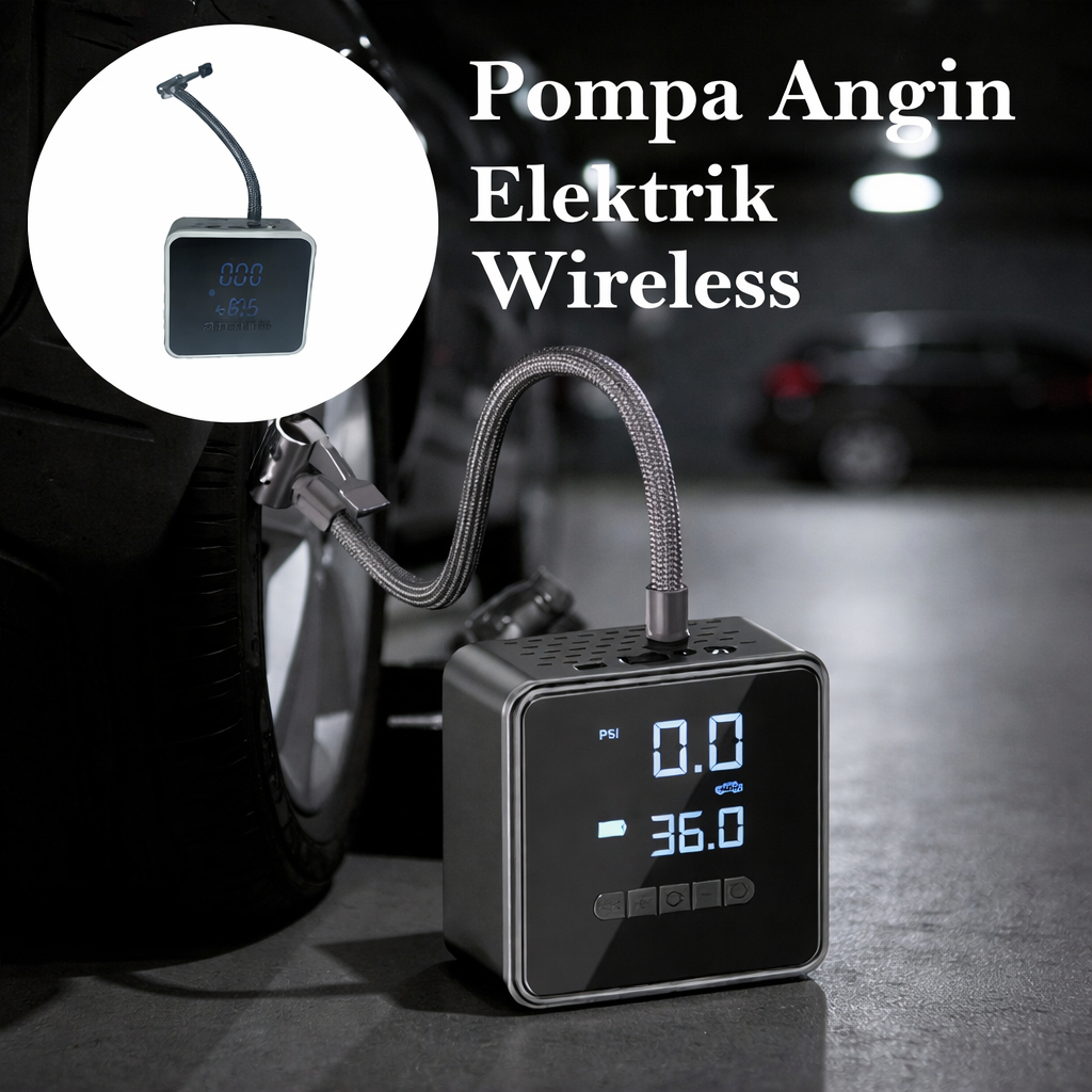 Pompa Ban Elektrik Portable Air Compressor 150 PSI 6000mAh