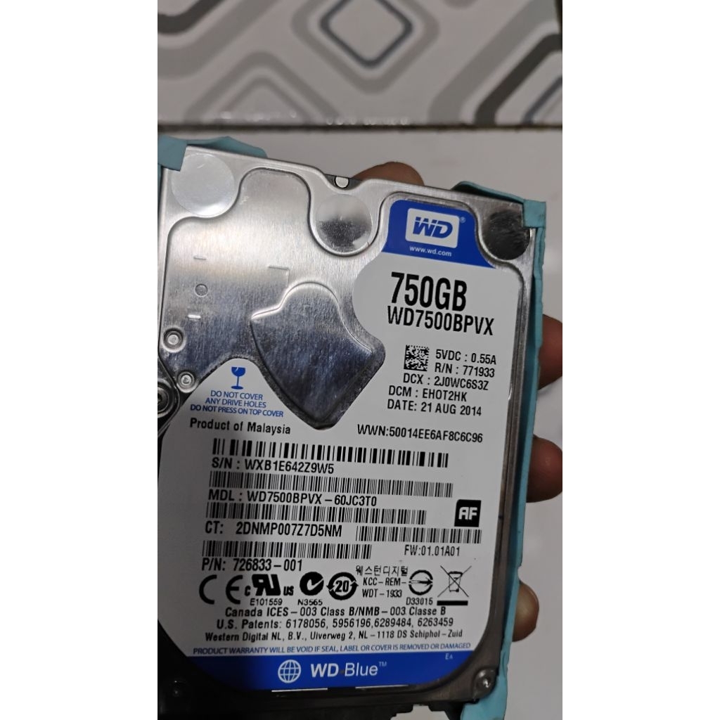 hardisk laptop 750gb sentinel 100% bergaransi