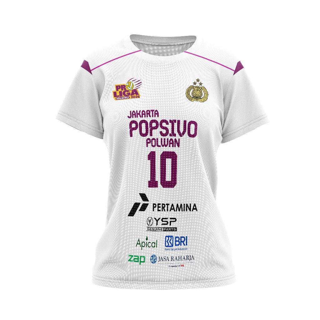 Baju Kaos Tshirt Jersey Wanita ProLiga Jakarta Popsivo Polwan 2026 Voli Olahraga Volley Custom Full 