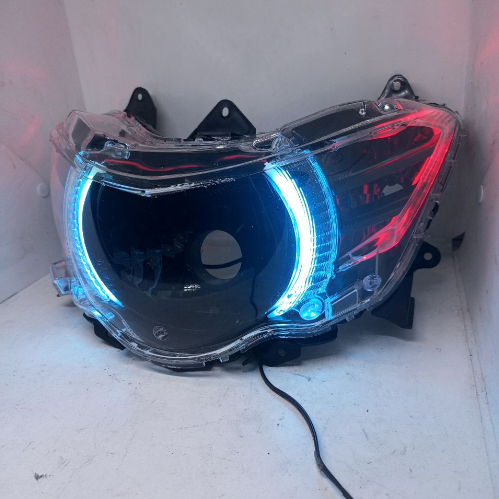 CUSTOM REFLEKTOR LAMPU DEPAN XEON GT 125 SOUL GT 115 BAHAN LAMPU H4 PLUS DOUBLE ALIS