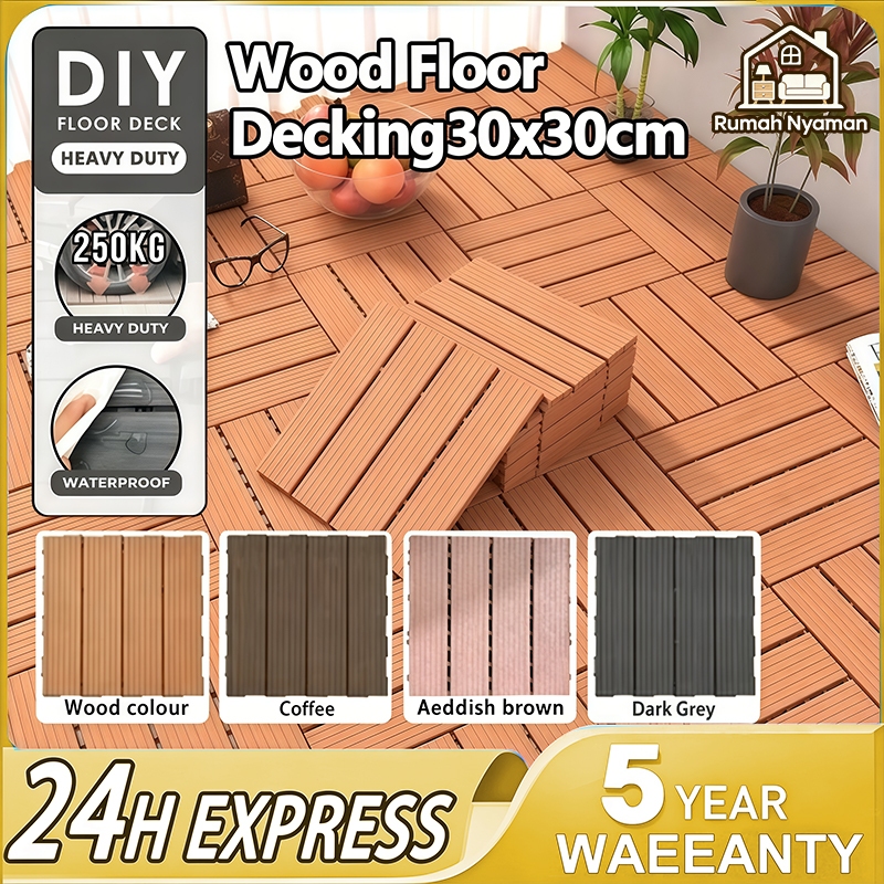 30*30CM Decking Tile Plastik PVC 100% Plastik Original Kualitas Premium Lantai kayu plastik PVC Lant