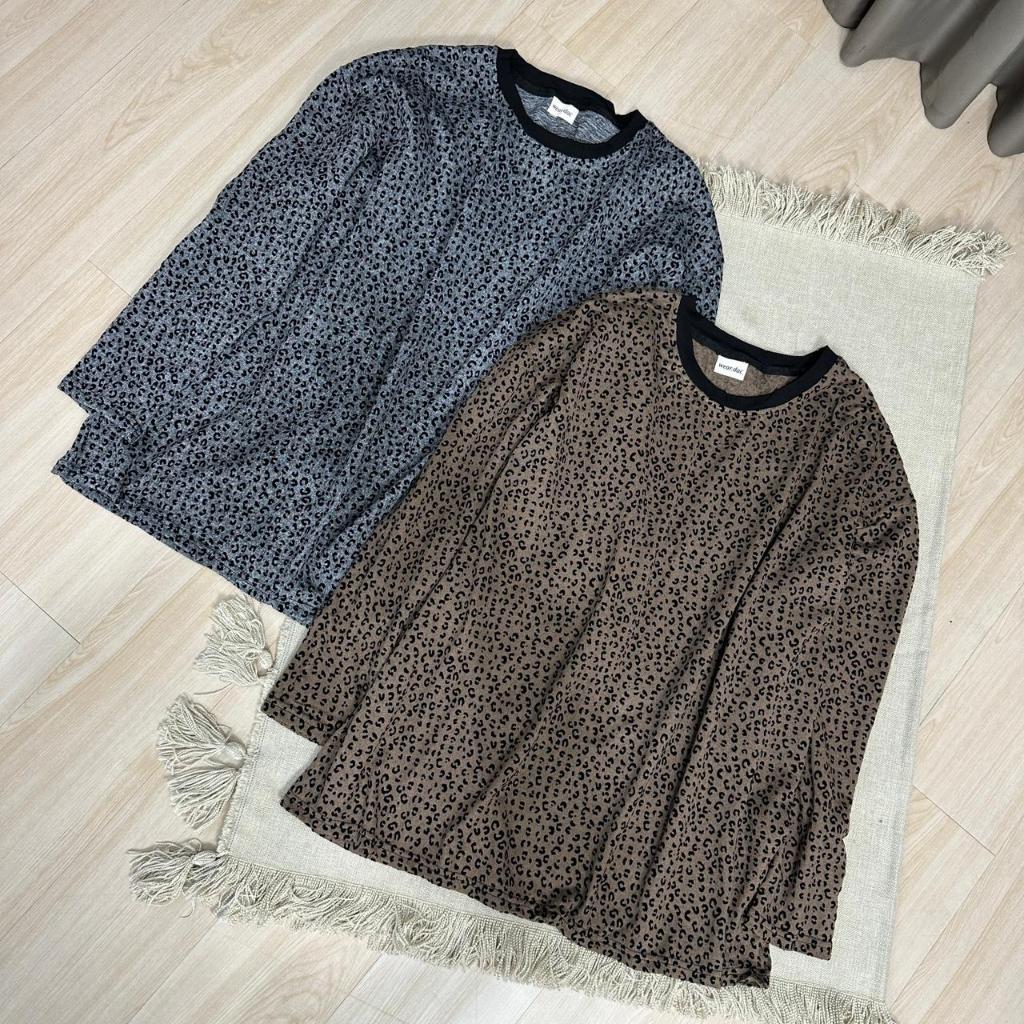 DAC LEOPARD SWEATER Wanita Oversize | Sweater Motif Animal Print Kekinian
