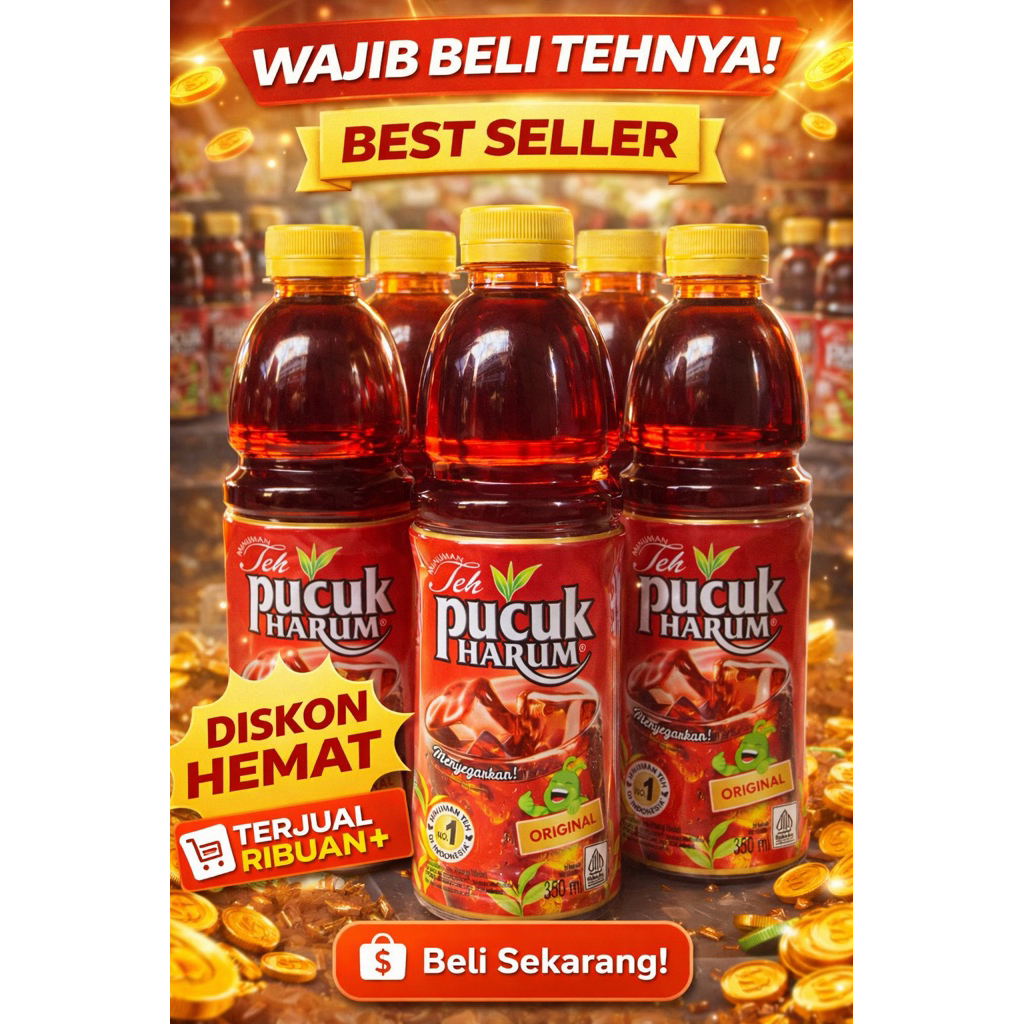 Teh Pucuk Harum 1 Dus Isi 24 Botol 350ml Original | Harga Grosir Murah | Minuman Segar Best Seller