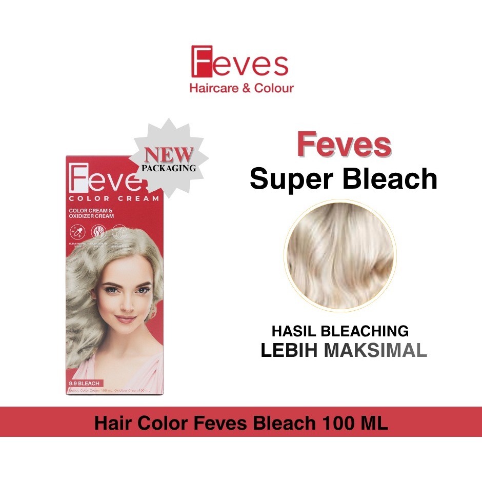 FEVES HAIR COLOR 9.9 BLEACHING RAMBUT 100ml | Bleaching Rambut | Decoloring | Semir Cat Rambut Warna