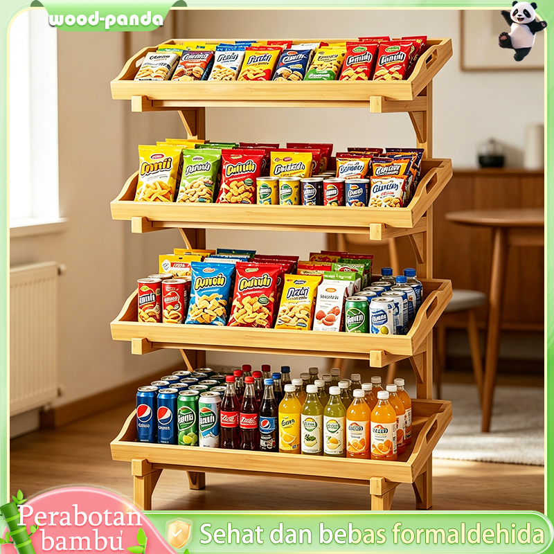Rak Dapur Rak Dapur Bambu Rak Dapur Aesthetic Rak Dapur Minimalis Rak Buah Dan Sayuran 4 Susun